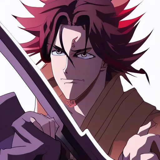 Prompt: handsome guy in demon slayer art, anime style, 4k , detailed, detailed face, high quality, smooth, sharp focus, beautiful scene,