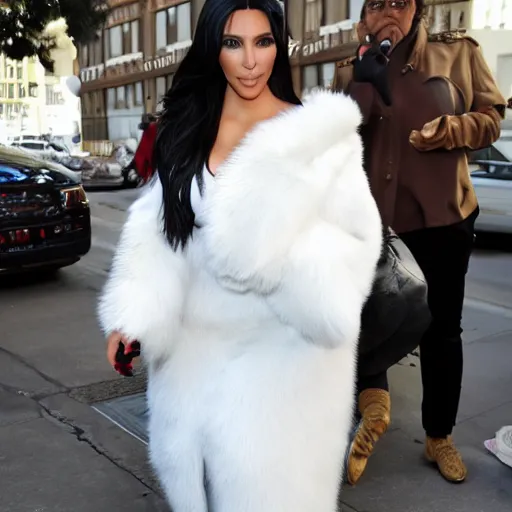 Image similar to kim kardashian as an anthropomorphic furry fox