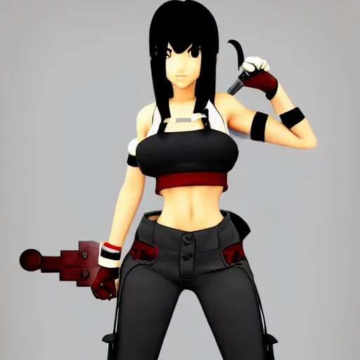 Prompt: stylised 2d tifa lockhart