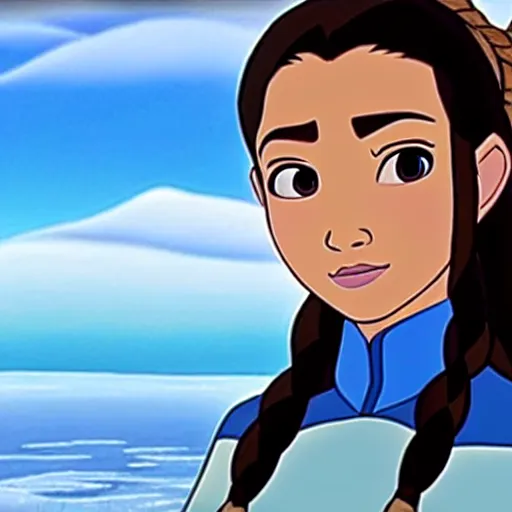 Image similar to A Still of Katara of the Southern Water Tribe from Avatar the Last Airbender in the movie Frozen (2013)