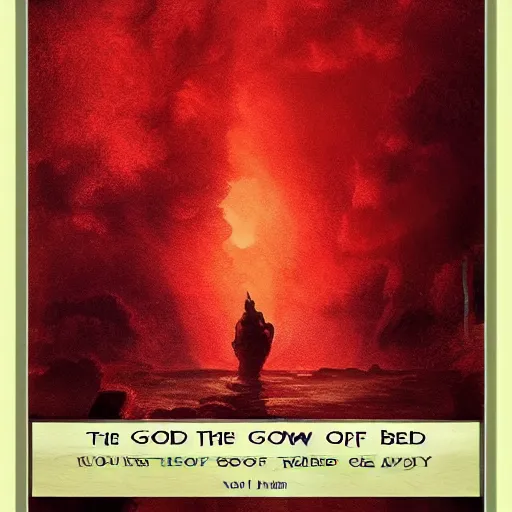 Prompt: the god of of that is below this scarlet sky