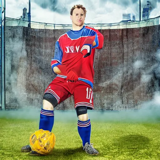 Prompt: Igor shesterkin in goal for the N.Y. Rangers 8k resolution hyperdetailed photorealism HDR