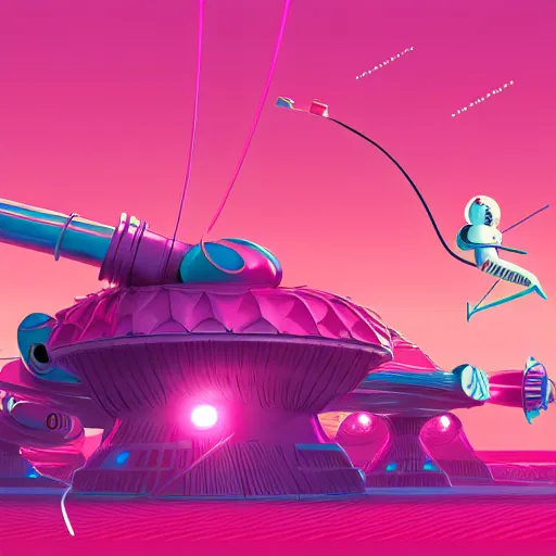 Image similar to yoshimi battles the pink robots, illustrated, detailed, 4 k
