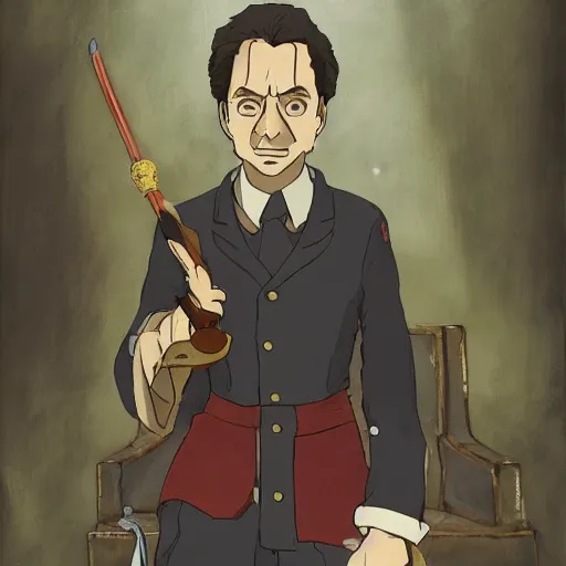 Image similar to portrait of charles 4 th in a miyazaki movie