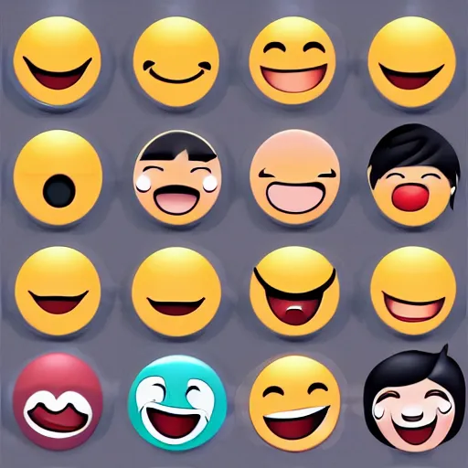 smiling emoji, red, threatening, minimalistic, Stable Diffusion
