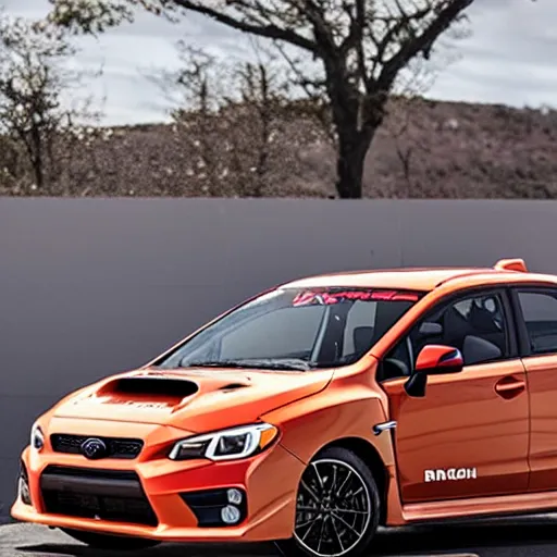 Image similar to a 2019 WRX made of bacon
