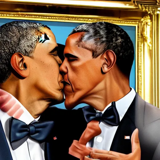 Image similar to obama kissing obama
