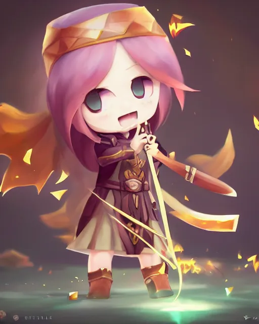 oil painting of a cute chibi MapleStory female,, Stable Diffusion