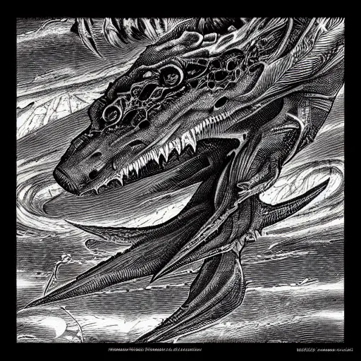 Image similar to “ aaron horkey ” “ kentaro miura ” aerial horror shape phytosaur 1 0 2 4 x 1 0 2 4