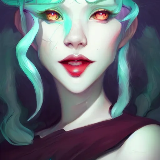 Image similar to a portrait of a beautiful vampire, art by lois van baarle and loish and ross tran and rossdraws and sam yang and samdoesarts and artgerm, digital art, highly detailed, intricate, sharp focus, Trending on Artstation HQ, deviantart, unreal engine 5, 4K UHD image