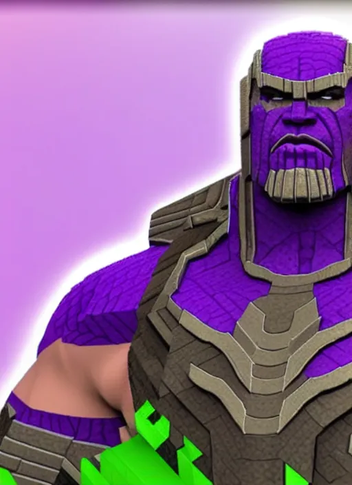 Image similar to realistic thanos in minecraft