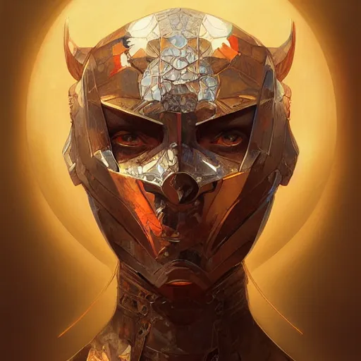 Image similar to digital ar of devil in rusty armor, portrait, digital painting, artstation, concept art, beautiful face, symmetric face, cinematic, by Artgerm and Greg Rutkowski and Alphonse Mucha,