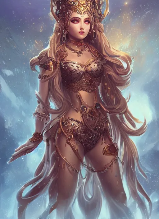 Prompt: a highly detailed illustration of goddess ereshkigal, intricate, elegant, highly detailed, centered, digital painting, artstation, concept art, smooth, sharp focus, league of legends concept art, wlop