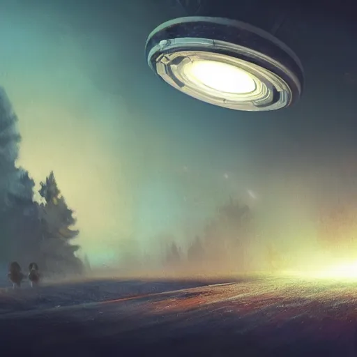 Image similar to found footage of a ufo at night, found footage, dynamic lighting, photorealistic fantasy concept art, trending on art station, stunning visuals, creative, cinematic, ultra detailed