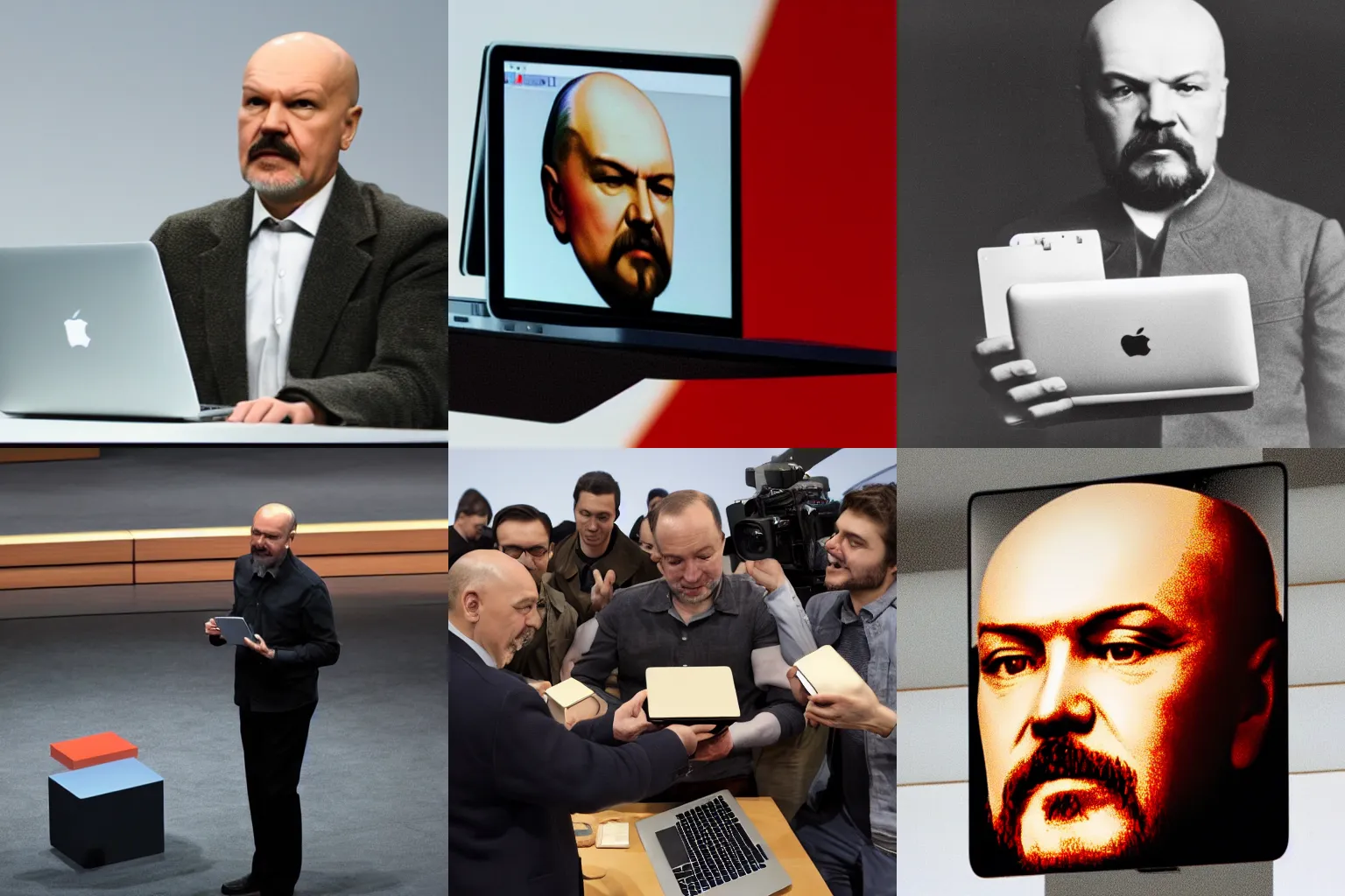 Prompt: lenin presents new macbook at wwdc