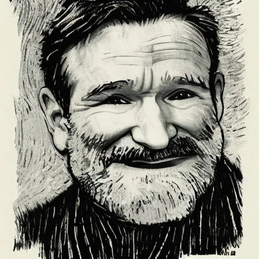 Image similar to Robin Williams printing papers by Van Gogh