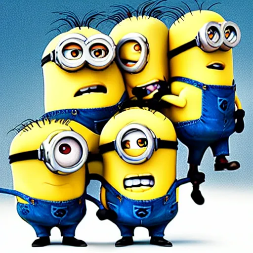 Image similar to minions being eaten by gru