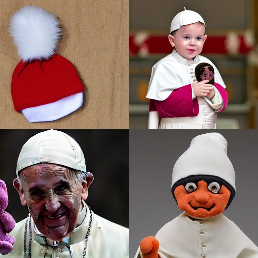 Prompt: a pope beanie baby