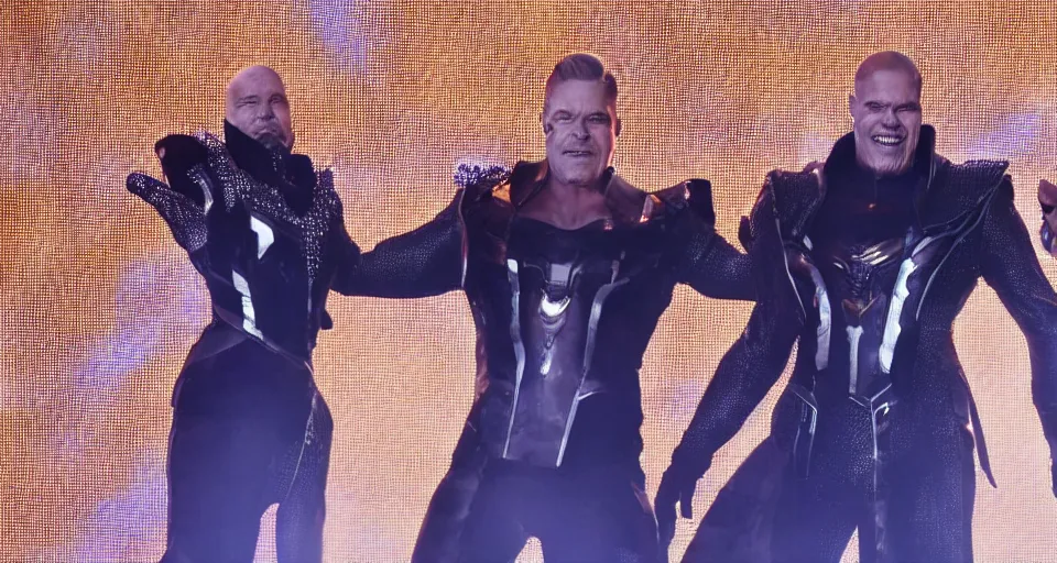 Image similar to thanos performing in the eurovision