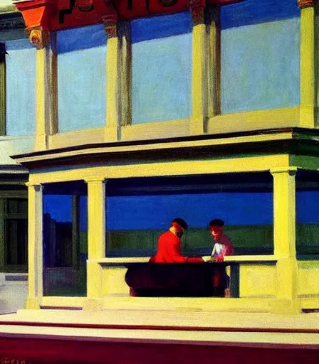 Prompt: impressive high quality high detail painting by edward hopper, hd,