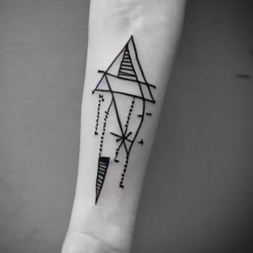 Image similar to handpoke tattoo of a simplistic black and white geometric shape, doodle, sharpie drawing, stick poke, lineart