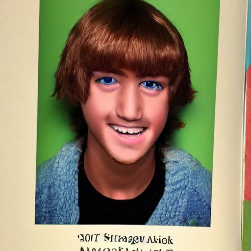 Image similar to a hyper realistic award winning yearbook photo of shaggy from scooby - doo