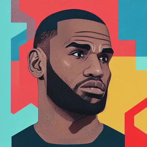 Lebron James holding a mickey mouse trophy, digital art, Stable Diffusion