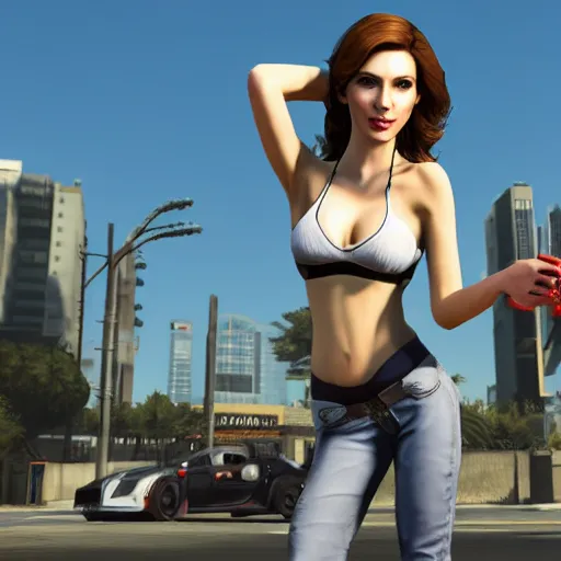 Prompt: amouranth as a GTA style character on a loading screen, 4k, high detail, high-resolution photograph, professional photography, ultra-detail