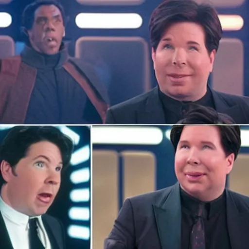 Image similar to star wars but all the cast are Michael Mcintyre