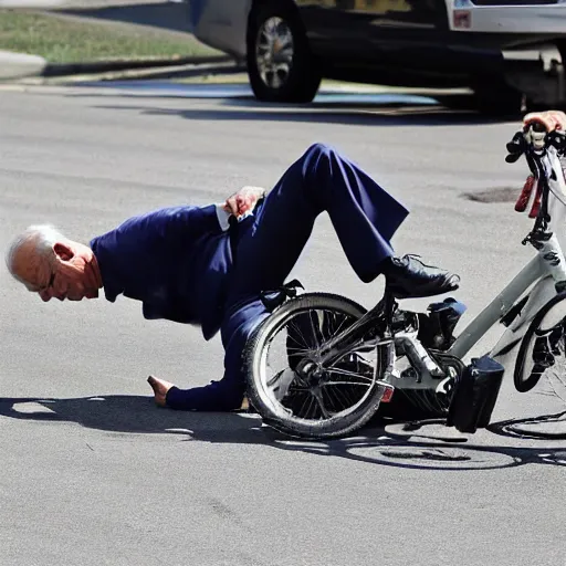 Image similar to Biden falls off of bike