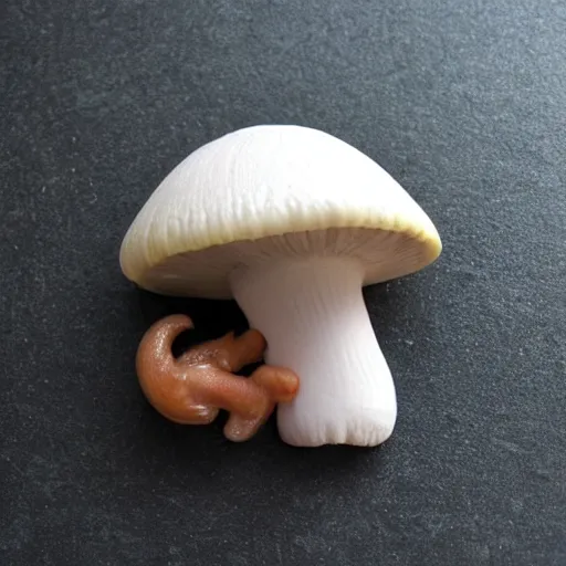 Prompt: an alien mushroom, gooey, melty