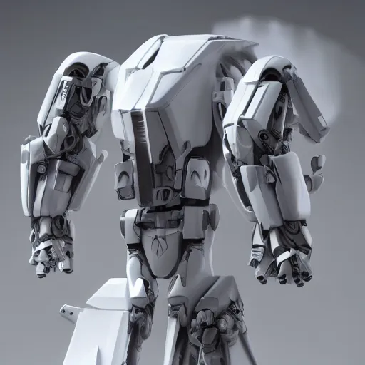 Image similar to mecha suit , white android , cyber punk armor , white armor , white transformer like humanoid, 8k , 8octane render