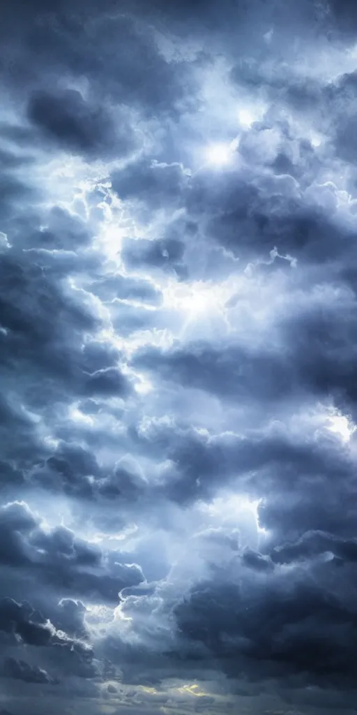 Prompt: realistic stormcloud sky with glimpses of flares