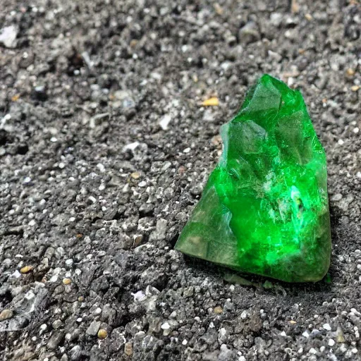 Image similar to a plant with a cut polished emerald gemstone growing from it