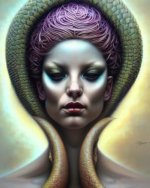 Image similar to a detailed portrait of dreampunk flamingo python hybrid mix beautiful! goddess by tomasz alen kopera and peter mohrbacher