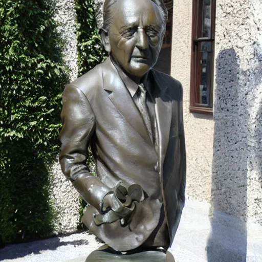 Prompt: bronze sculpture of piero angela