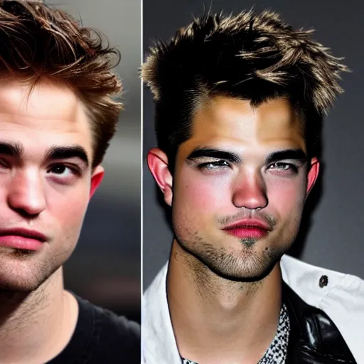 Image similar to robert pattinson mixed with taylor lautner