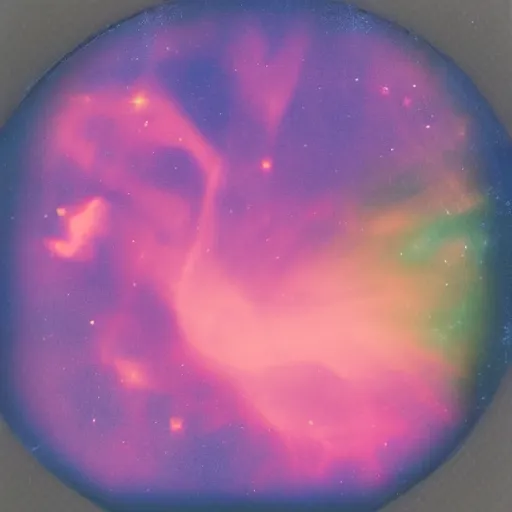 Prompt: experimental astrophotography nebula pickled dyed pickled warmed polaroid