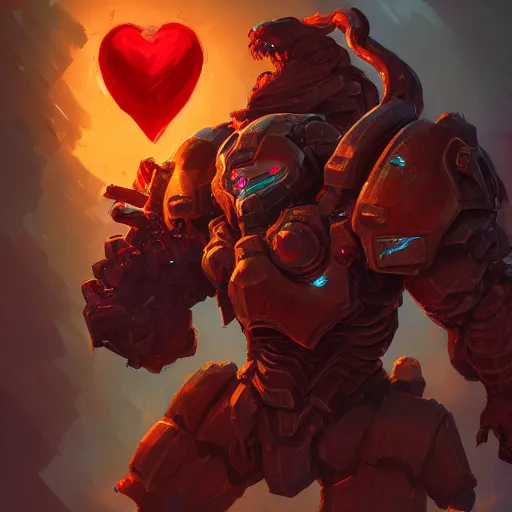 Prompt: doom slayer fantasy art heartstone video game icon, 2 d game art gta cover, official fanart behance hd artstation by jesper ejsing, by rhads, makoto shinkai and lois van baarle, ilya kuvshinov, rossdraws