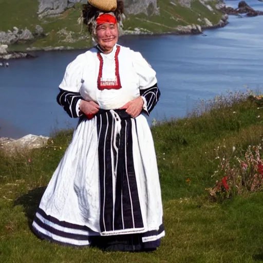 Image similar to a breton woman wearing traditional bigoudene clothing