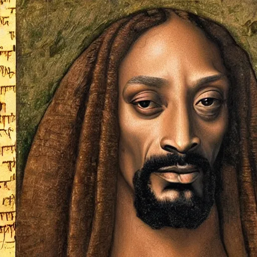 Image similar to extremely detailed snoop dogg painting by Leonardo Da Vinci, 8k