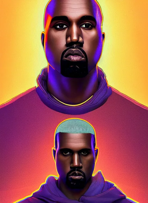 Image similar to symmetry!! portrait of kanye, sci - fi, tech wear, glowing lights!! intricate, elegant, highly detailed, digital painting, artstation, concept art, smooth, sharp focus, illustration, art by artgerm and greg rutkowski and alphonse mucha