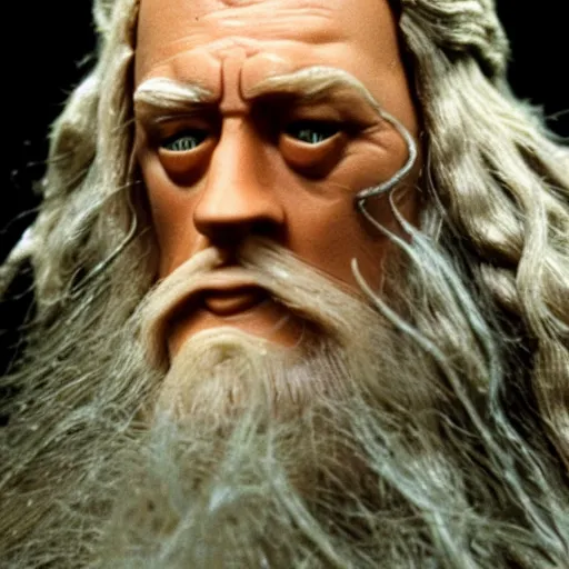 Image similar to A Still of Patrick McGoohan as Gandalf in The Lord of the Rings (2001), full-figure