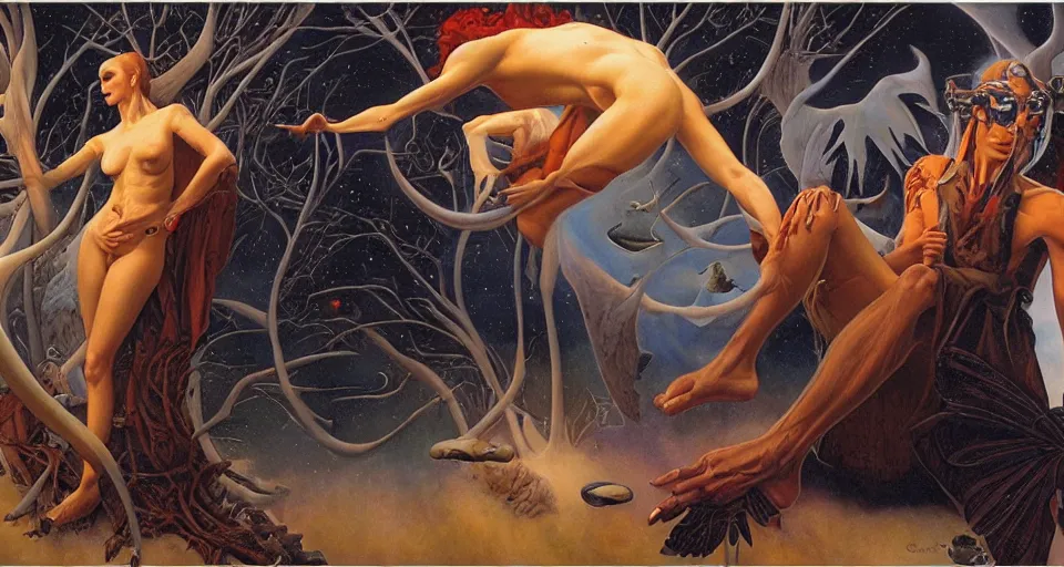 Image similar to the two complementary forces that make up all aspects and phenomena of life, by Gerald Brom,