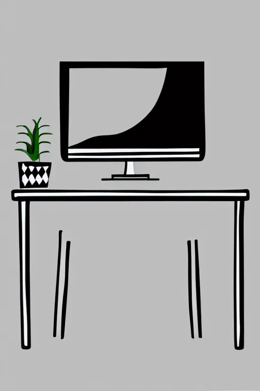 Image similar to minimalist boho style art of a computer, illustration, vector art