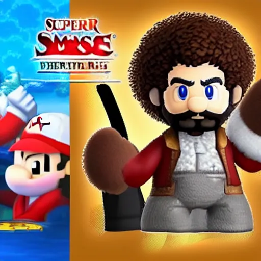 Prompt: Bob Ross character reveal for Super Smash bros ultimate