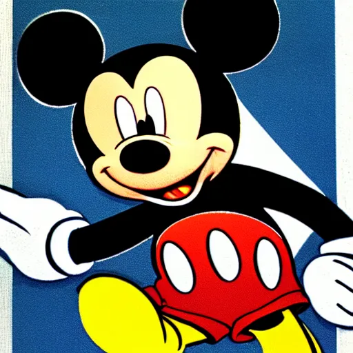 Prompt: mickey mouse blotter art