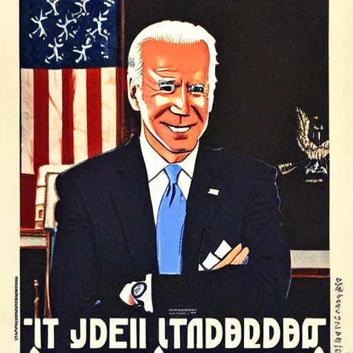Image similar to joe biden as mujahideen in soviet propaganda poster