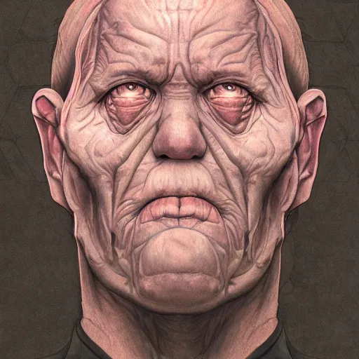 Image similar to a portrait of a character, in the style of wayne barlowe