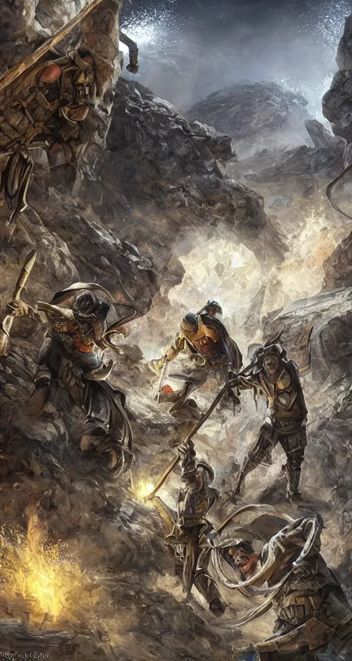 Image similar to Breaker boys working in a mine, epic fantasy art style HD